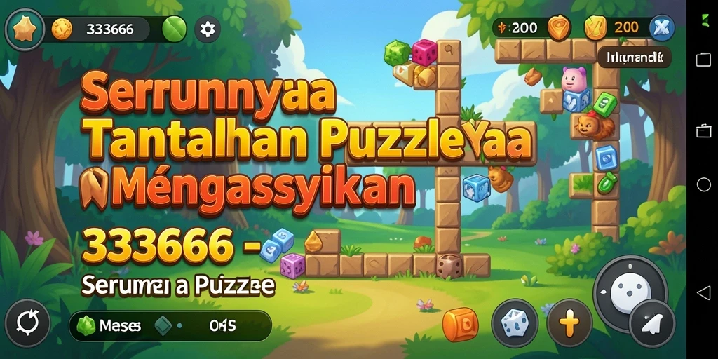 Tampilan gameplay menantang dalam 333666 dengan berbagai level Puzzle.