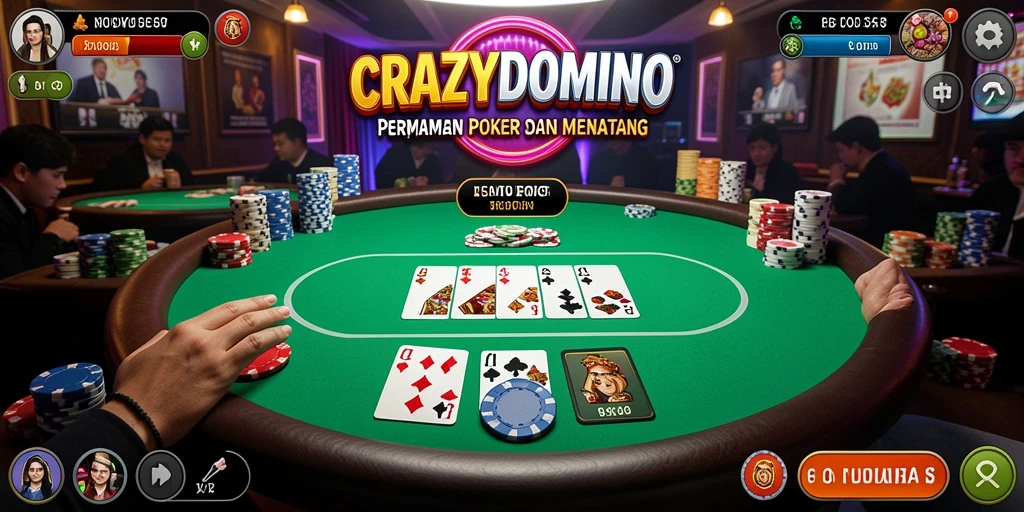 Tampilan gameplay yang menegangkan di CRAZYDOMINO.