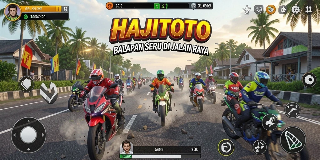 Gameplay HAJITOTO yang mendebarkan dan penuh aksi balapan.