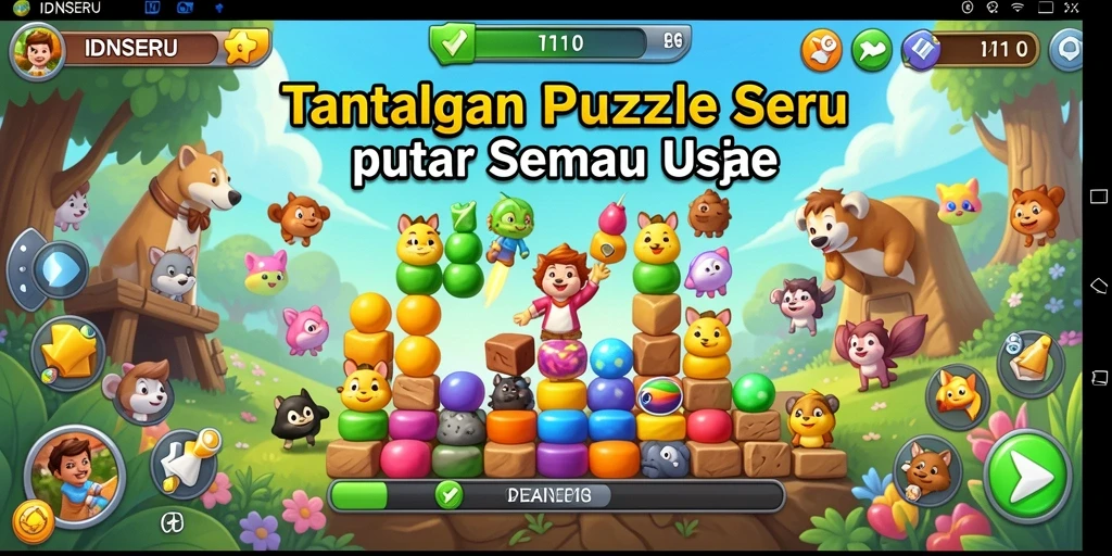 Tampilan gameplay IDNSERU yang menantang dan penuh warna.