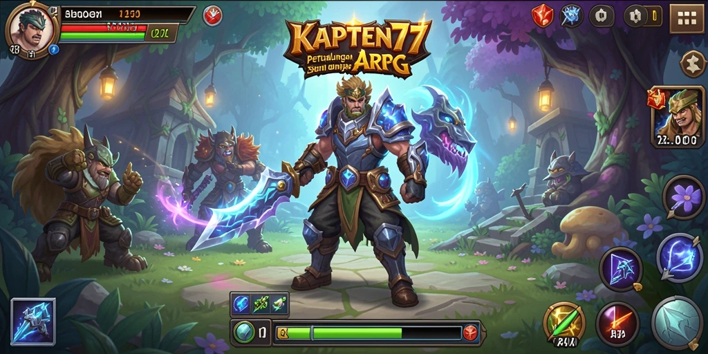 Screenshot gameplay KAPTEN77 menampilkan aksi seru dalam pertarungan ARPG.