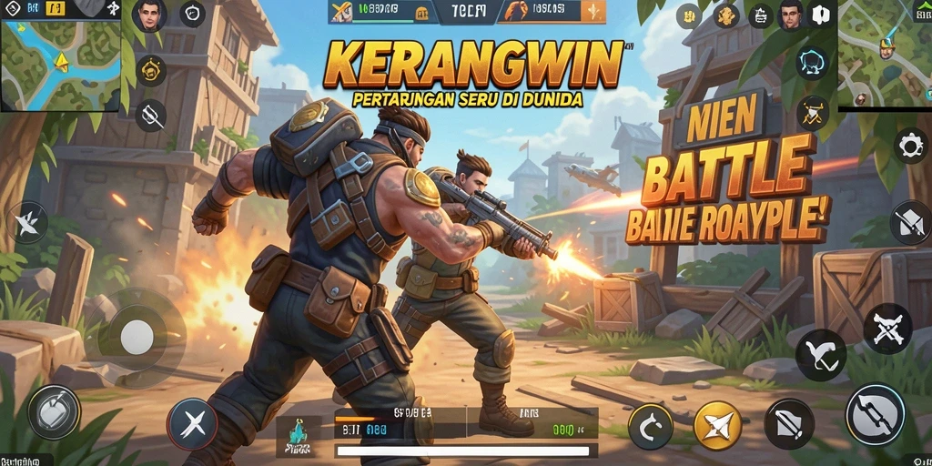 Tangkapan layar menampilkan aksi seru dalam game Battle Royale.