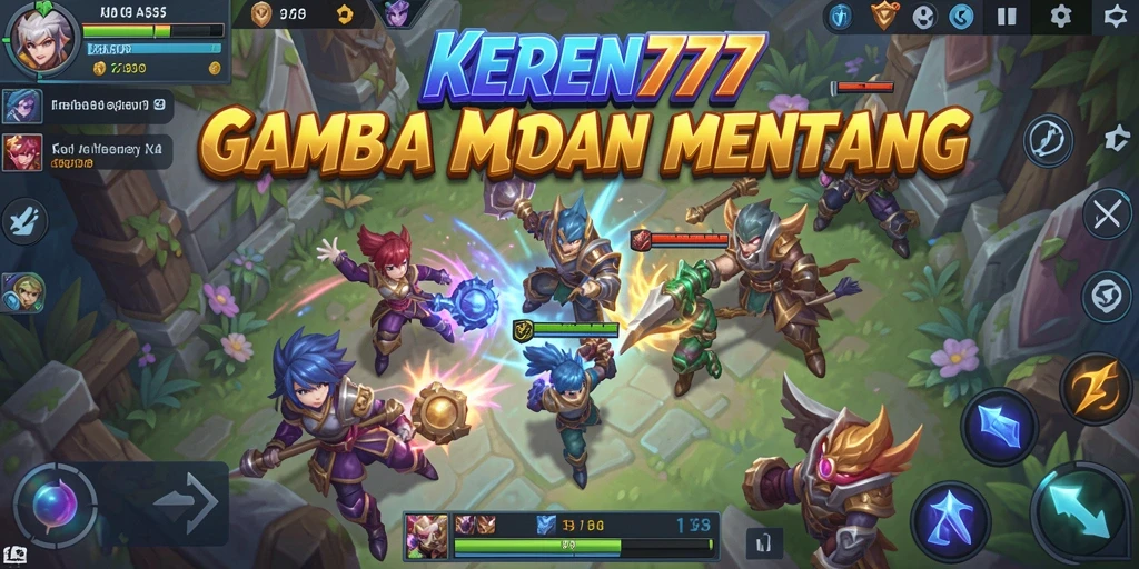 Screenshot KEREN777 menampilkan aksi seru dalam pertandingan MOBA.