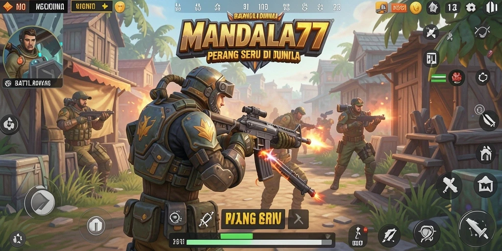 Gameplay seru MANDALA77 dalam pertempuran Battle Royale.