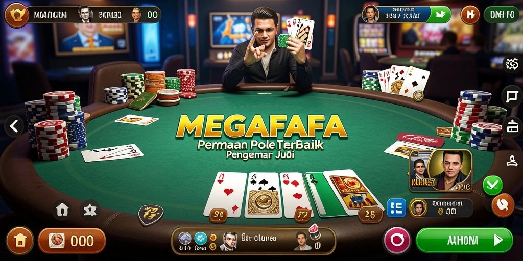 Tampilan gameplay seru dari MEGAFAFA saat bermain Poker.